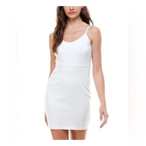 DEREK HEART Womens White Denim Short Body Con Cocktail‎ Dress Juniors XL NEW